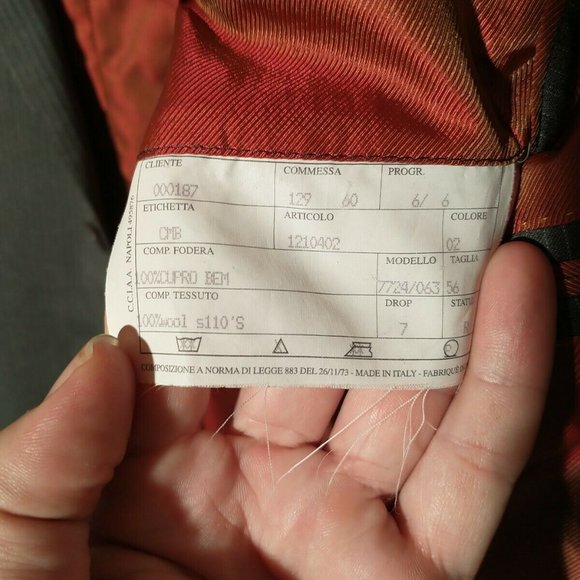 Sartoria Partenopea Men's Sz 40 Super 110s Wool Full Lined Gray Pinstripe Blazer - Picture 9 of 12